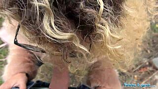 public agent nails spanish shaved pussy outdoors in wild european pickup