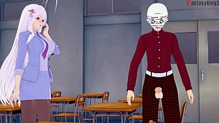 Akeno and Rias Gremory 3some the best gift HS DXD NTR madness 7 full movie on PTRN or sheer fantasyking3 😏