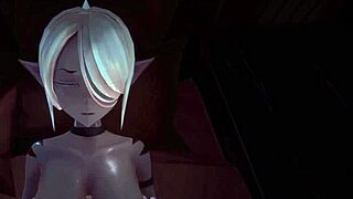 hot anime elf teen 18+ sits on face then gets titjob in cosplay game