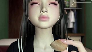 Japanese teen girl in passionate threesome with friend and stepbrother