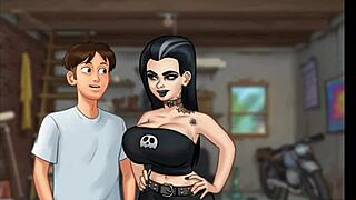 Summertime Saga - Biker Girl Fucked Hard on Motorcycle in Public