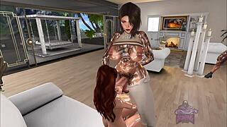 Giant tranny cock gets cloned in double vision