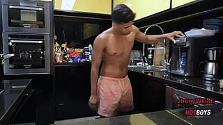 Straight primo jerking off. I relieve him with my mouth.