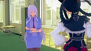 Akeno and Rias Gremory 3some the best gift HS DXD NTR madness 7 full movie on PTRN or sheer fantasyking3 😏