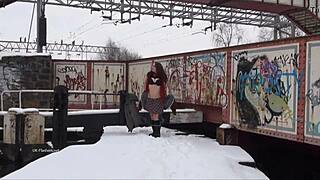 Indian Babe Snowbeauukf in Snow