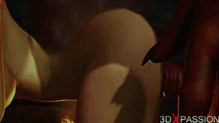 Devil bangs hot girl in hell's fiery pit