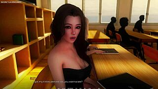 horny stepsis interacts with big dick in 3d game