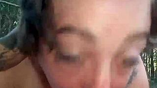 Rough sloppy blowjob on monster cock