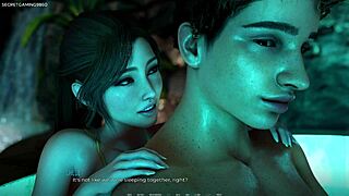 horny stepsis interacts with big dick in 3d game