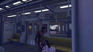 i love how that busty slut gets surprised by big cock on train