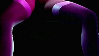 hot blonde does striptease dancing to music in 3d