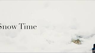 i licked her ass and fucked her hard in the snow after our playtime