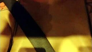 Peruvian brunette shows big tits in São Paulo traffic