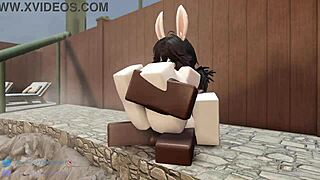 The bunny girl rides roughly in the anime game.