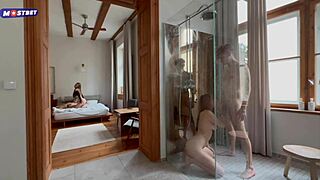 She Joined The Amateur Group Fuck In The Shower