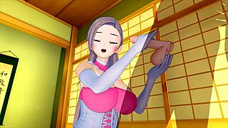 cute girl in sexy maid costume teases my big cock in 3d hentai.