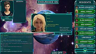 Stranded in space, chatting with curvy girls about huge boobs