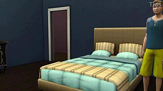 Japanese stepmom catches stepson jerking, then fucks him hard