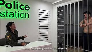 Kylei Ellish as a Colombian cop in a real video at the station.