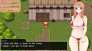 乡下妹子换性感红比基尼暴露狂欢