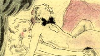 Vintage Illustration Of Erotic Art From The Past.