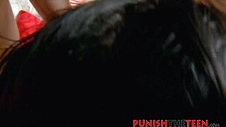 Two Latina teens lick each other's pussy and ass while getting punished
