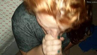 Redhead milf gives an amazing blowjob to her amateur lover