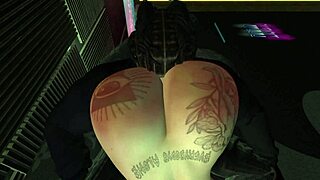 In Second Life, a black man fucks a Latina woman in a nightclub.