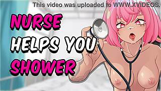 ASMR nurse cleans your cock in shower!