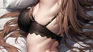 Office girl gets promotion from boss in animation