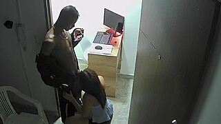 so i got the shy security guard to film porn, total mess