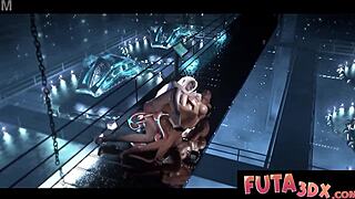 Big-dicked blonde futa bangs and gets drilled by alien dildo?