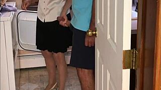 hey, wanna see this sexy milf surrender to the neighbor boy in the laundry room?