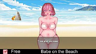 Babe relaxes on the beach