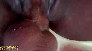 Big tits homemade brunette gets a facial in a hot scene with a black mom