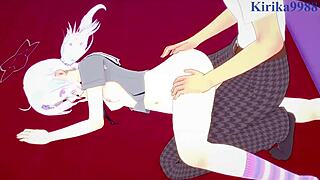 mikamo neru in bunny girl outfit fucks uzawa reisa intensely. Creampie in blue archive hentai.