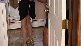 hey, wanna see this sexy milf surrender to the neighbor boy in the laundry room?