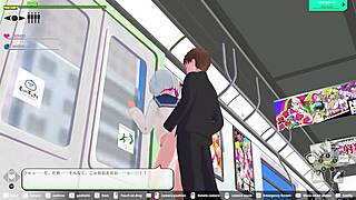In the loop train h-game, elevator scene features blowjob and creampie