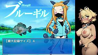 i'm playing the nuki fishing game and stripping in the stream.