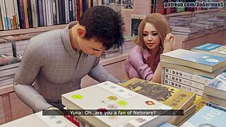 Fucking wild in a Japanese bookstore, so hot! 😍