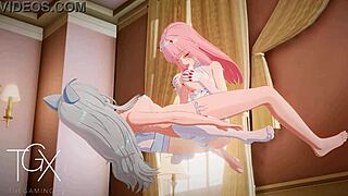 anime gaming zero two has sex in futanari hentai yuri lesbian darling