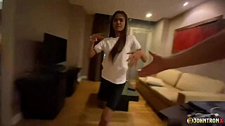 Johntronx Fucks Skinny Asian Teen with Passionate Creampie