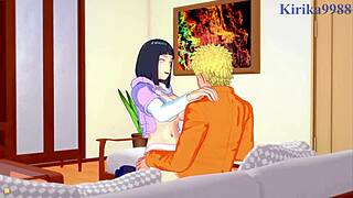hinata hyuga moans as naruto uzumaki pounds her tight pussy with intense creampie in naruto hentai