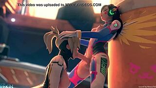 horny mercy giving deep throat blowjob to dva 😏 xxxtoonhub