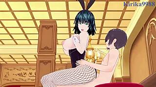 Tatsumaki and fubuki in bunny girl outfits having intense sex?
