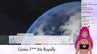 Vtuber lewdneko plays f me royally with lots of kissing scenes