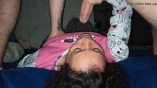 Mature milf enjoys sucking dick and giving black kiss to her son's friend with rimjob and cumshot