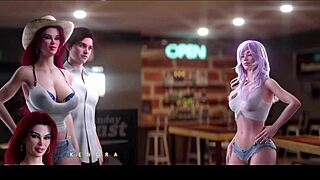 Stepmother and step aunty at bar fun