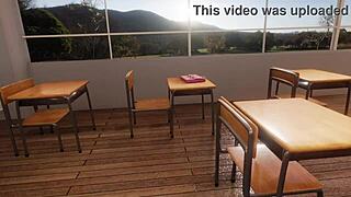 3D animated hentai with school detention and oral and anal sex