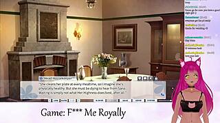 Vtuber lewdneko plays f me royally with lots of kissing scenes